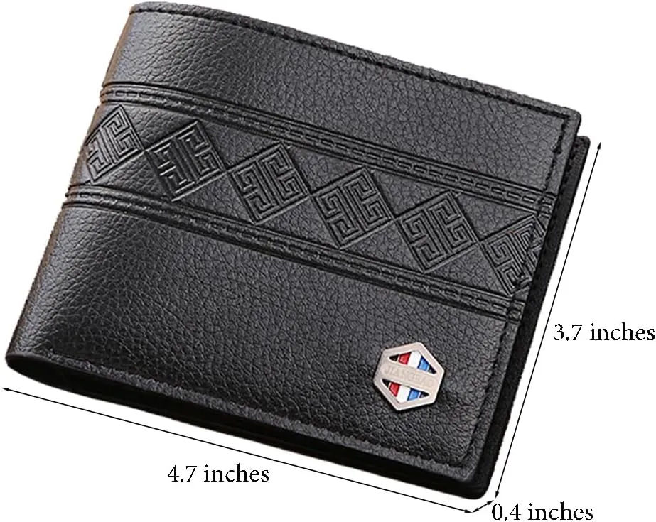Slim Wallet for Men with Money Clip, Minimalist Wallet, Bifold Mens Wallets with Credit Card Holder, PU Leather Men's Wallet with Coin Purse, Carteras Para Hombres (Black 1)