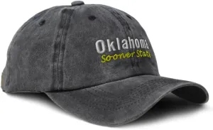 Soft Washed Baseball Cap Oklahoma Sooner State Cotton Dad Hats for Men & Women