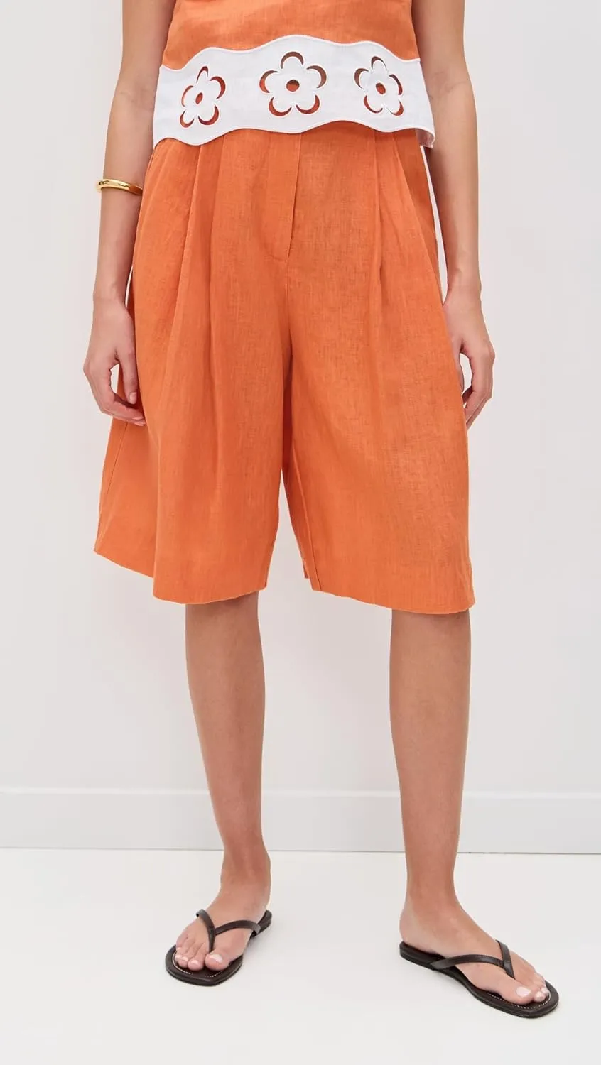 STAUD Women's Cruz Linen Shorts