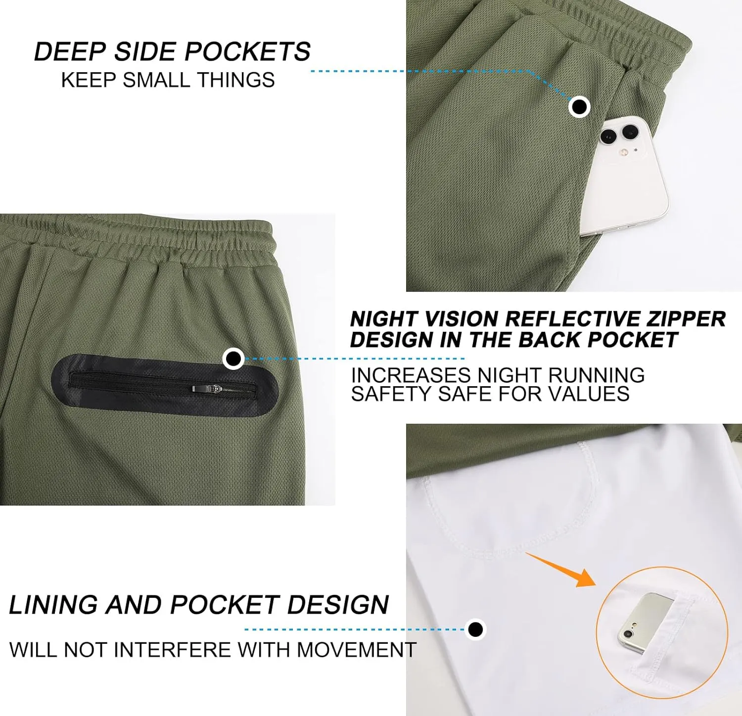 Suwangi Men's 2 in 1 Workout Running Shorts 7" Lightweight Quick-Dry Short Gym Athletic Training Yoga Short with Phone Pocket
