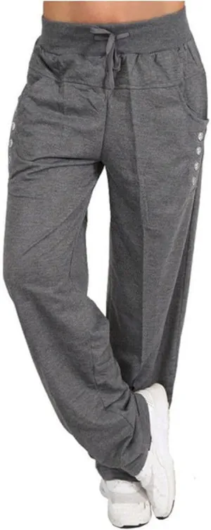 Sweatpants Women Womens Casual Drawstring Pants Solid Wide Leg Loose Sports Running Leisure Time Trousers with Pocket