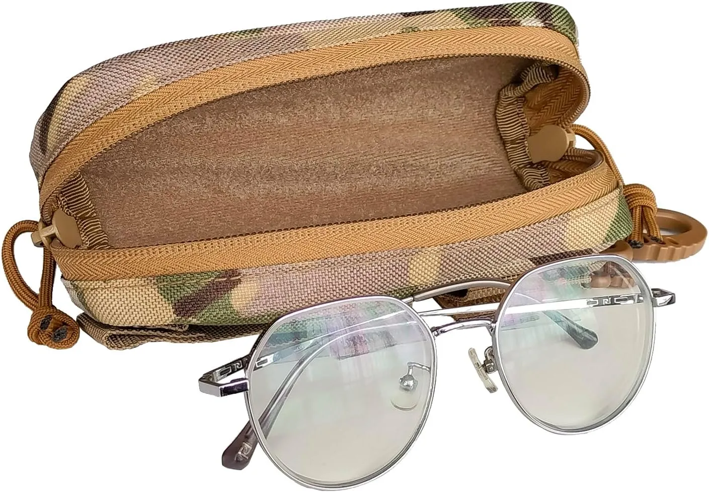 Tactical Molle Glasses Case Pouch. Portable Eyeglasses Cases Eyewear Box. Eyeglass Case with Clip