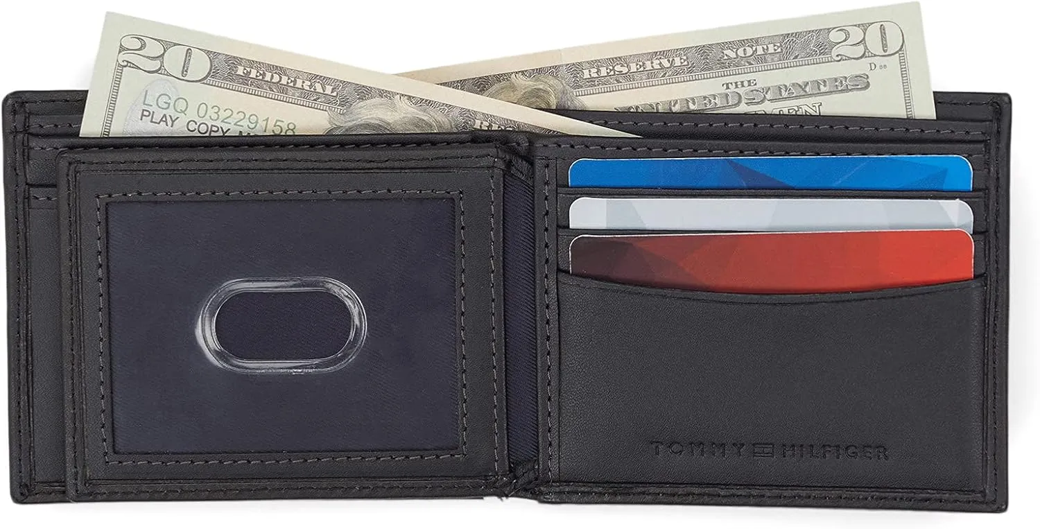 Tommy Hilfiger Men's Passcase Wallet with Removable ID Window