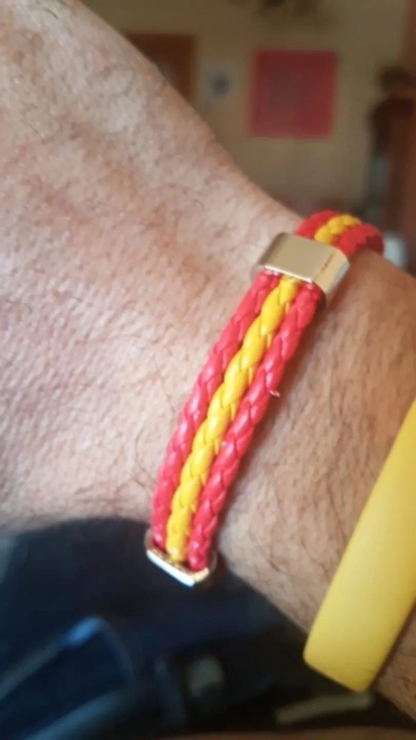 Unisex Spain Flag Leather Bracelet