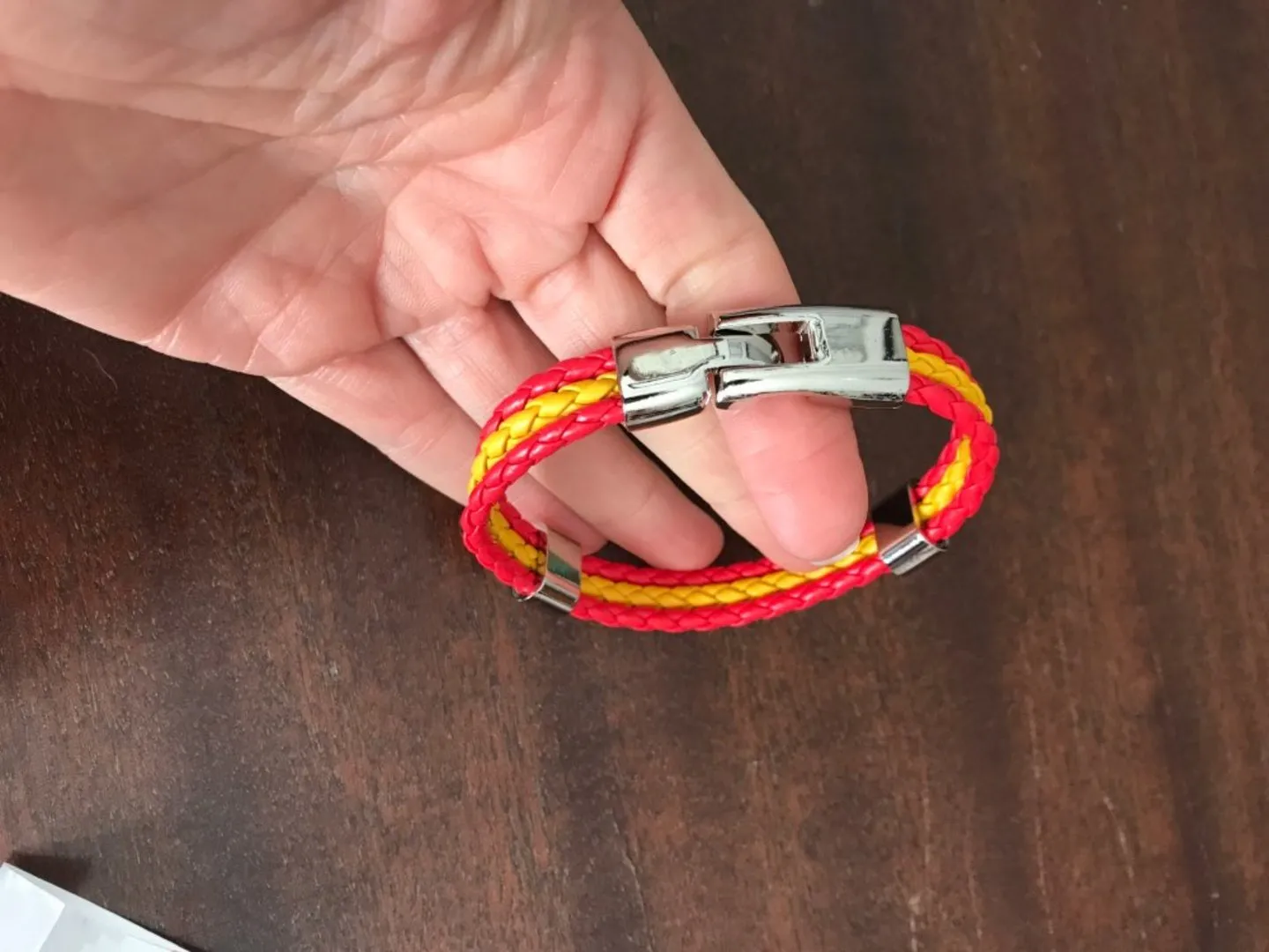Unisex Spain Flag Leather Bracelet