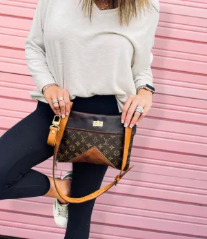 Upcycled LV Genuine leather Original LV strap Donna Crossbody