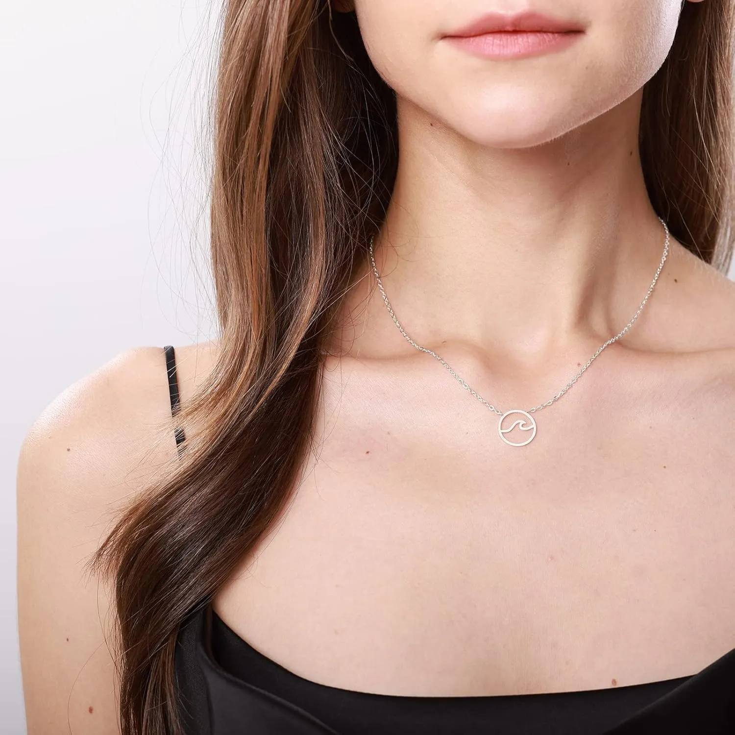 VAttract Wave Necklace Ocean Jewelry Gifts Beach Necklaces Cute Chokers for Women(Gold)