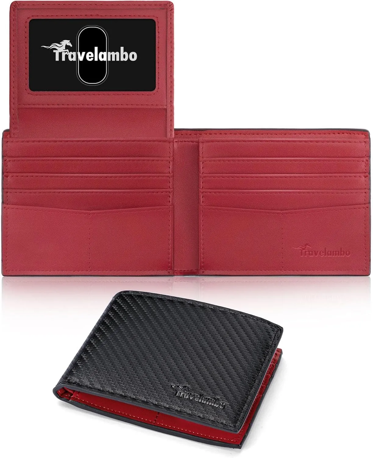 Wallet for Men, Premium Classic Mens Wallet Minimalist Slim Bifold Wallet, RFID Blocking Wallet with 10 Credit Card, 2 ID Window and 2 Cash Slots, Leather Compact Wallet, Front Pocket Card Holder