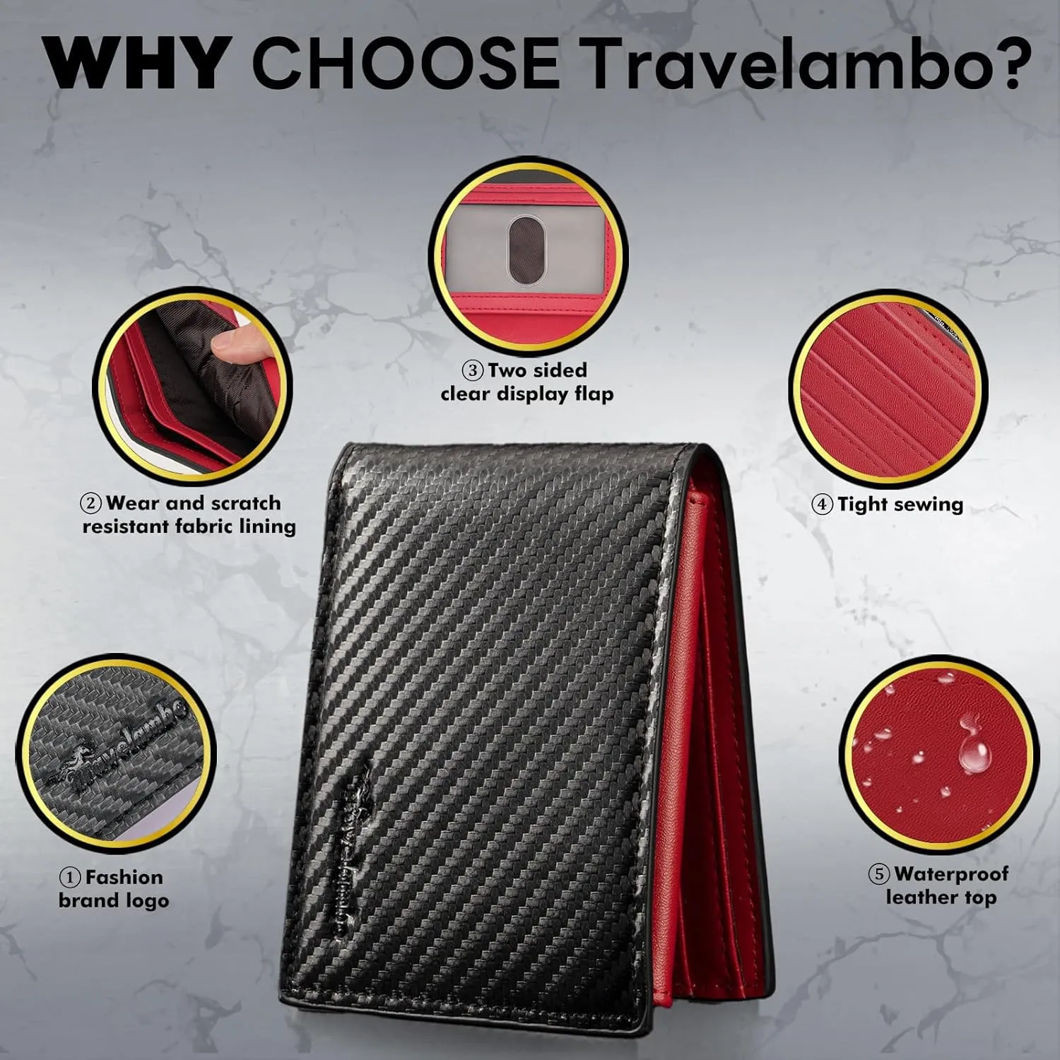 Wallet for Men, Premium Classic Mens Wallet Minimalist Slim Bifold Wallet, RFID Blocking Wallet with 10 Credit Card, 2 ID Window and 2 Cash Slots, Leather Compact Wallet, Front Pocket Card Holder