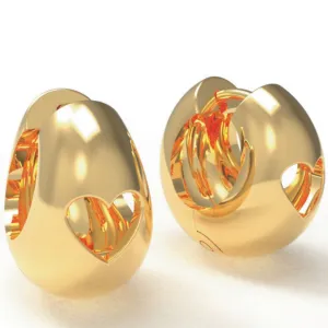 Wholesale Gold-plated Stainless Steel Hollow Love Earrings