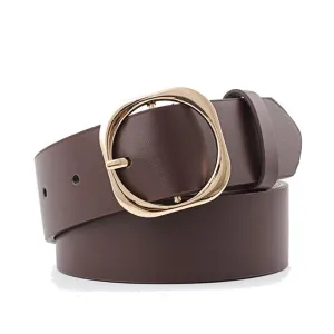 Women Casual Solid Square Waistband Belt Adjustable Leather Waist Belt Suitable for any adult women