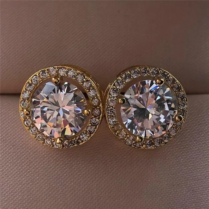 Women Vintage Crystal Round Stud Earrings