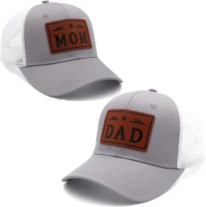 xywlwoer Mom and Dad Hats Dad to Be Trucker Hat Fathers Day Dad Mom Gifts Baseball Cap New Parents Gifts for Couples