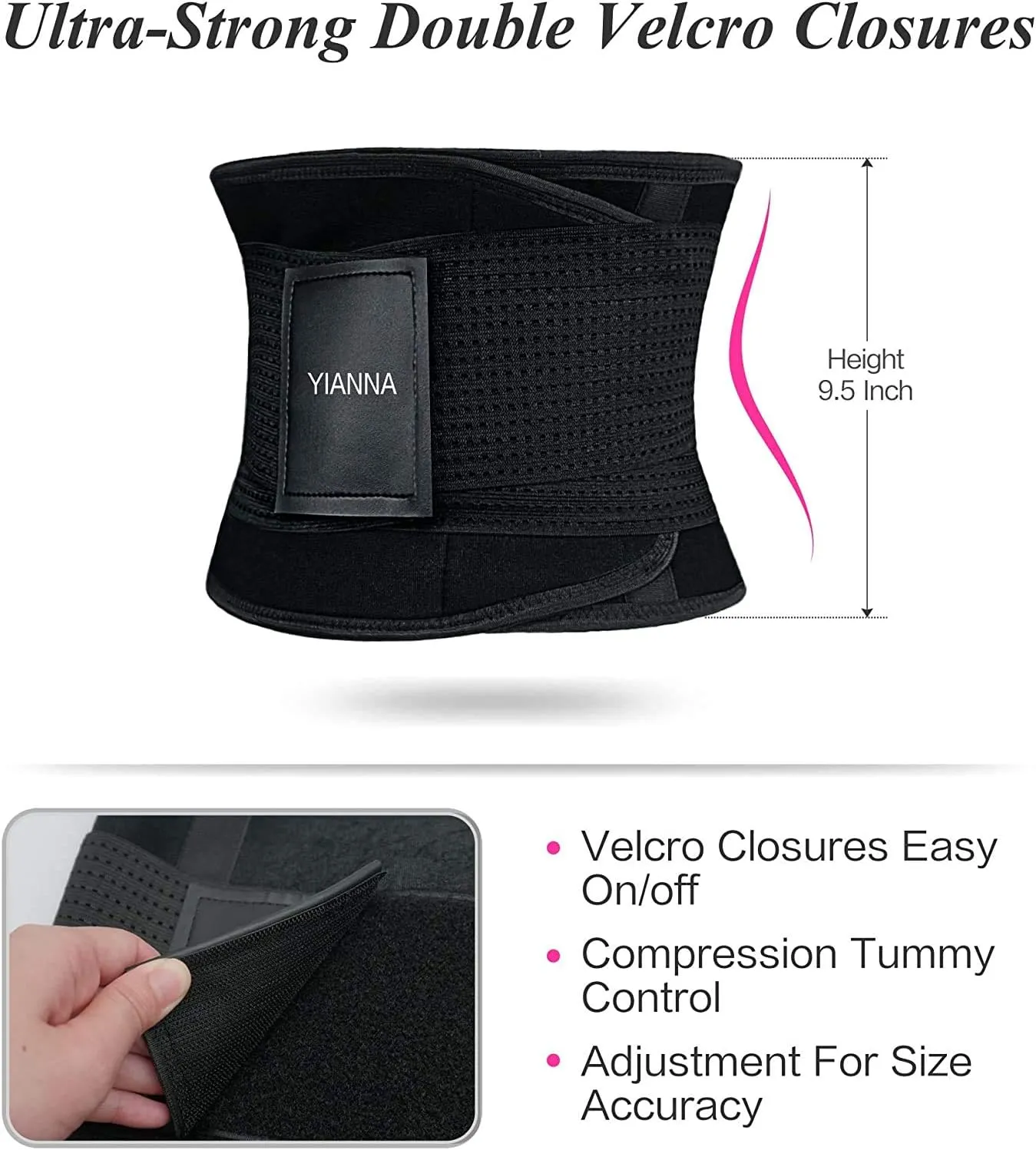YIANNA Waist Trainer Belt for Women Waist Trimmer Weight Loss Workout Fitness Back Support Belts