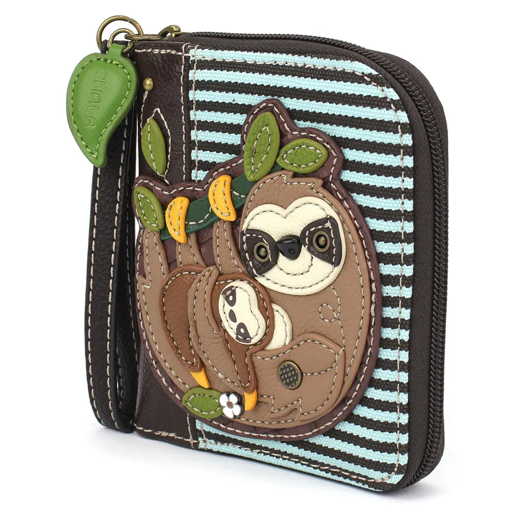 Zip Around Wallet - Sloth Family